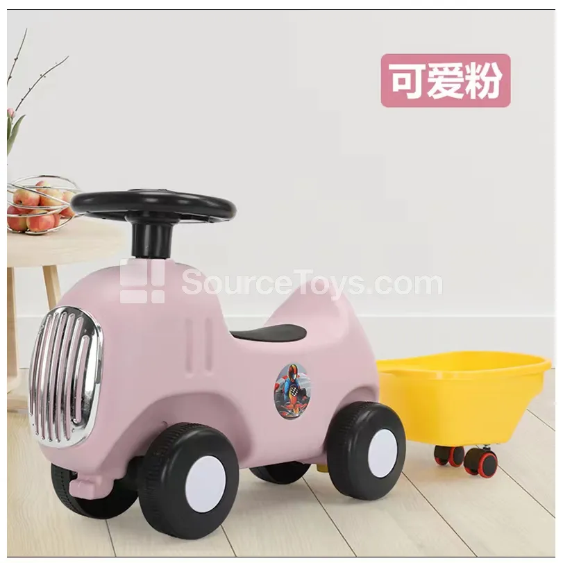 Ride-On Scooter with Cart (Princess Pink, Beige, Jade Green) Ride-On Scooter with Cart (Princess Pink, Beige, Jade Green)