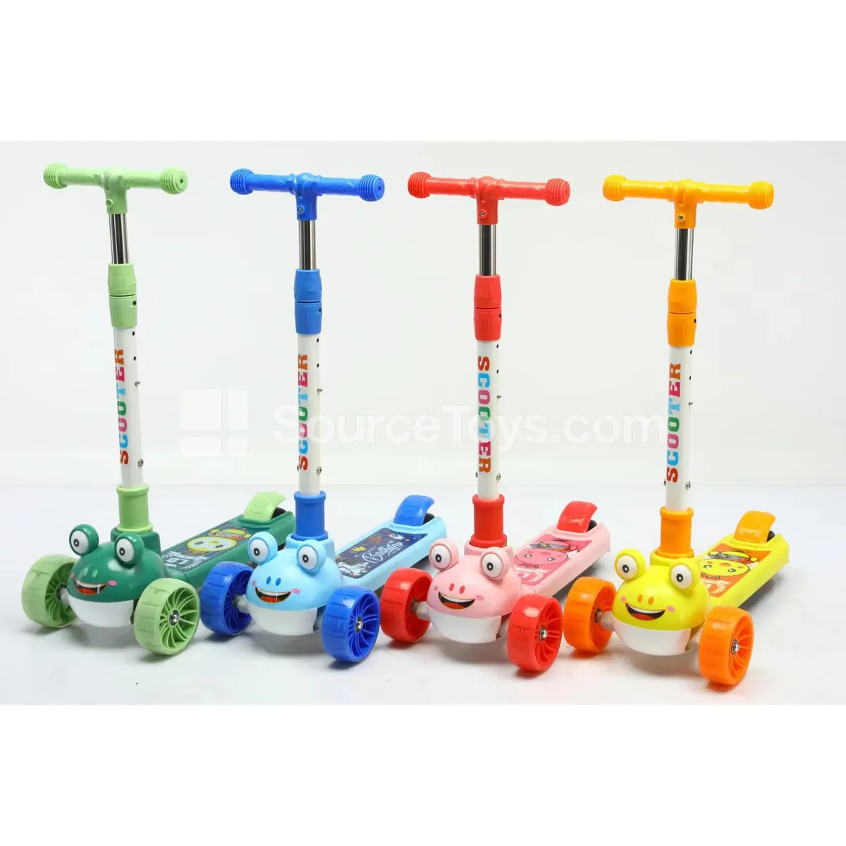 Cartoon Frog Ride-on Scooter (Green, Blue, Pink, Yellow)