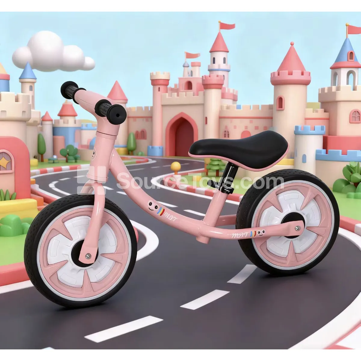 Balance Bike Pink/Beige/Neon Green/Black