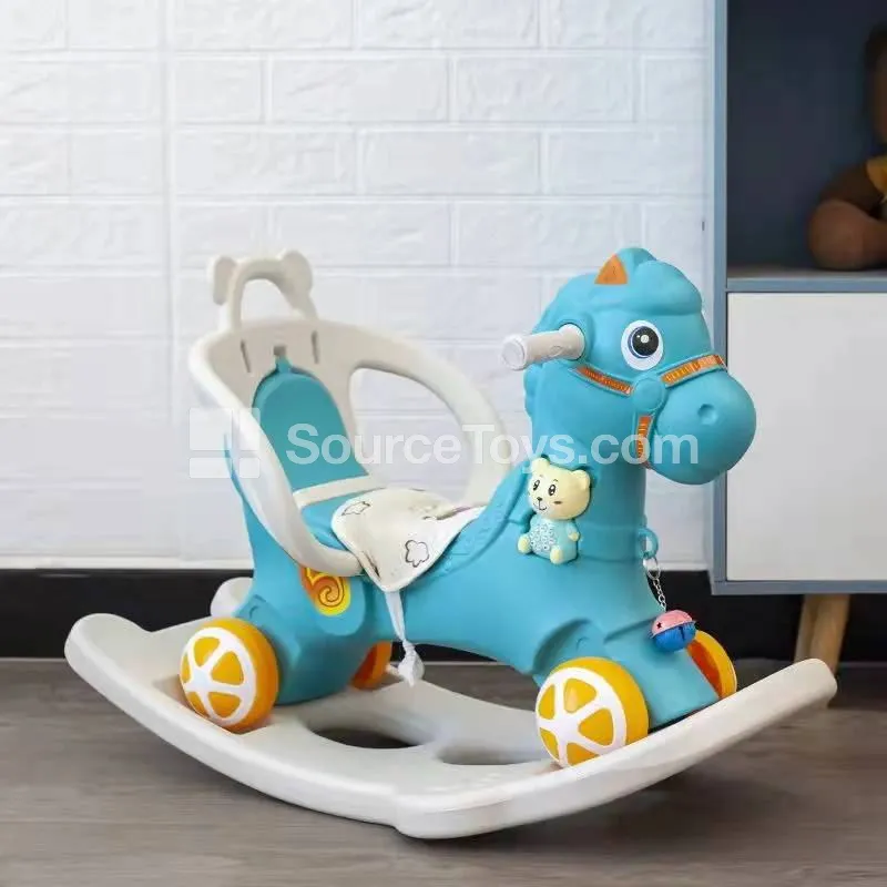 Cartoon Ride-On Rocking Horse (Pink, Blue) Cartoon Ride-On Rocking Horse (Pink, Blue)