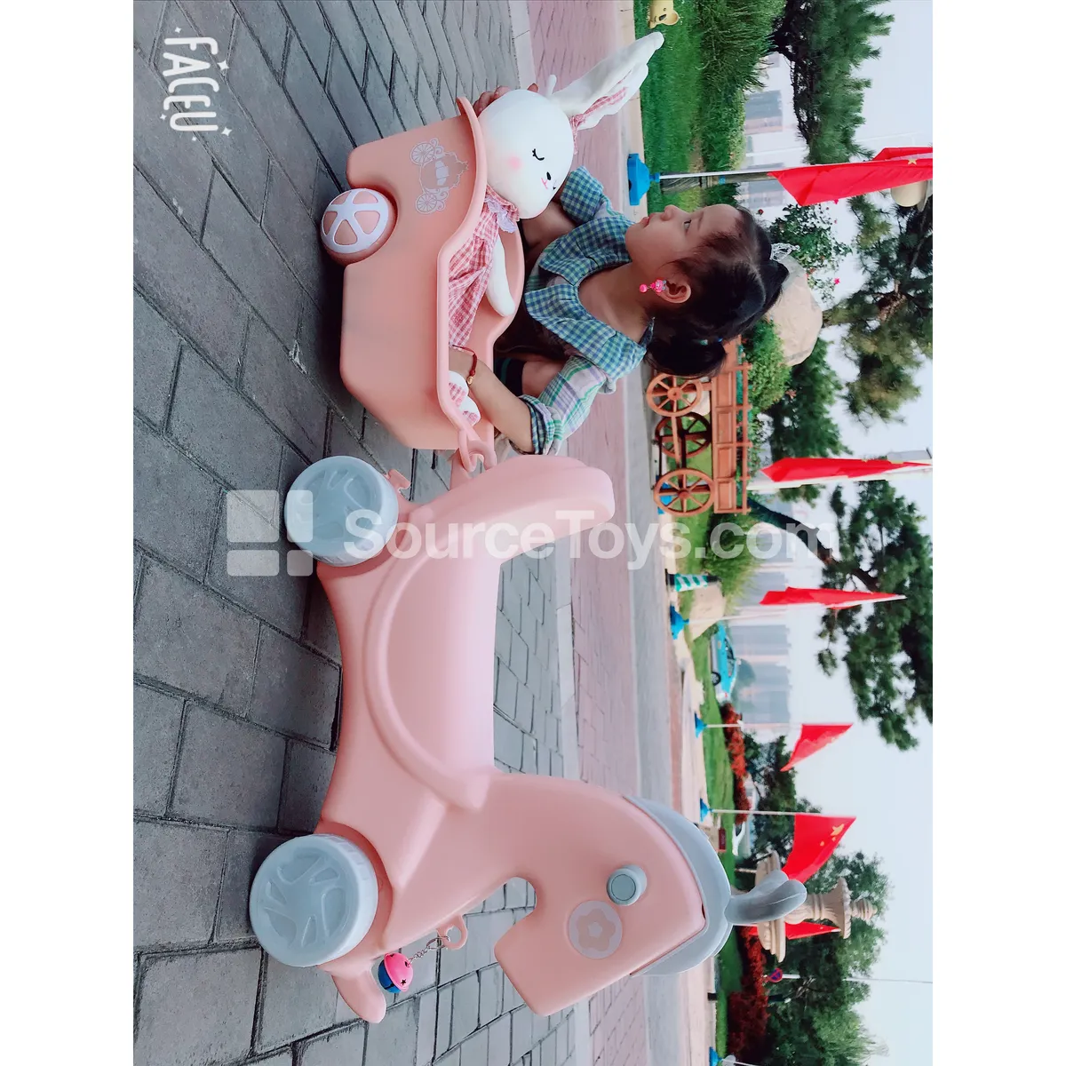 Cartoon Ride-On Rocking Horse (Pink, Blue) Cartoon Ride-On Rocking Horse (Pink, Blue)