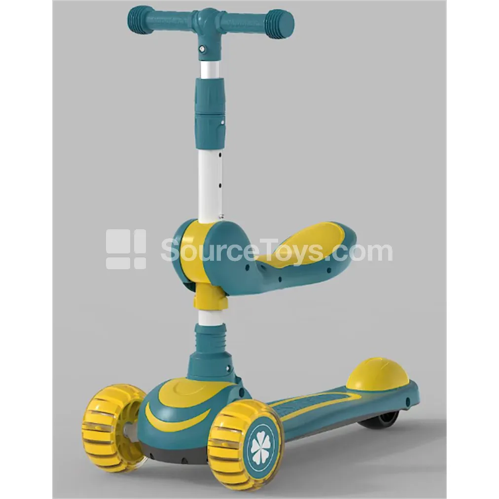 Ride-On Scooter with Seat (Green, Pink, Yellow)