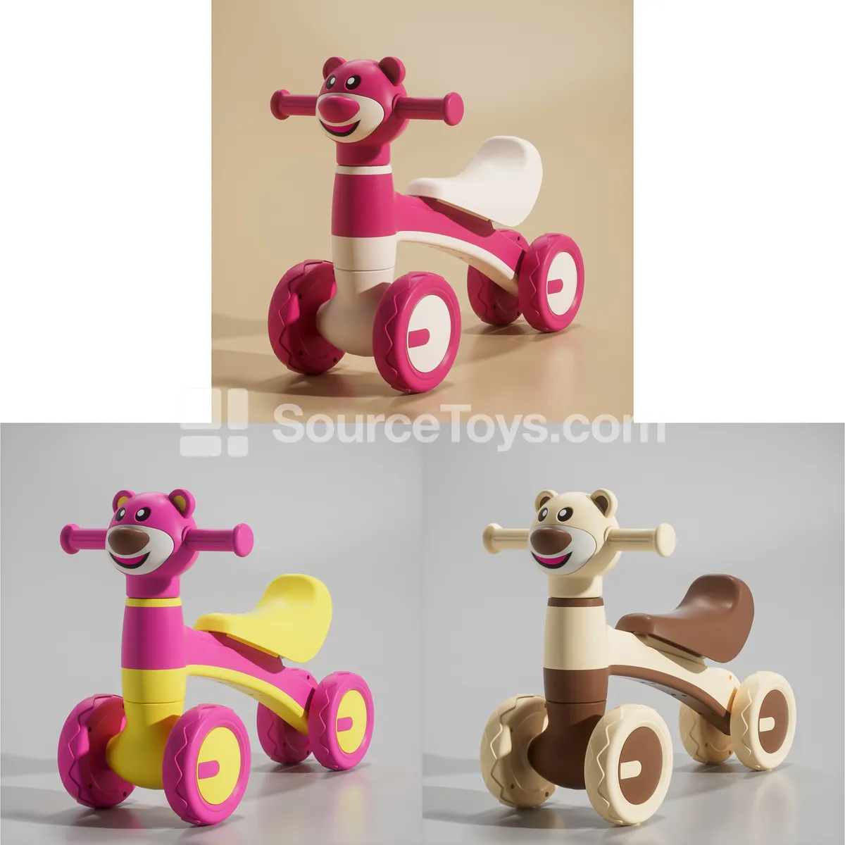Cartoon Scooter (Red-White, Red-Yellow, White-Brown) Cartoon Scooter (Red-White, Red-Yellow, White-Brown)