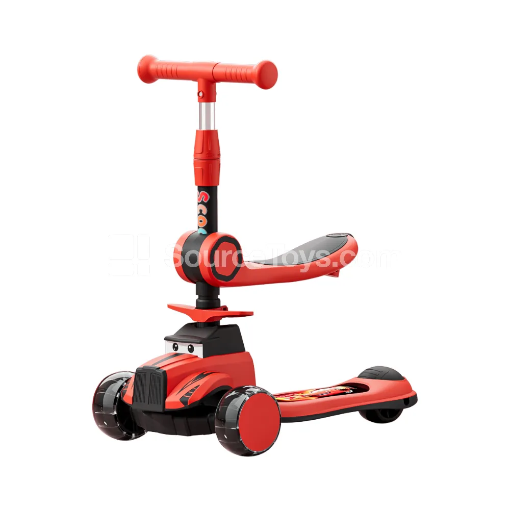 Kids Ride-On Scooter with Seat (Brown, Purple, Red, Blue)