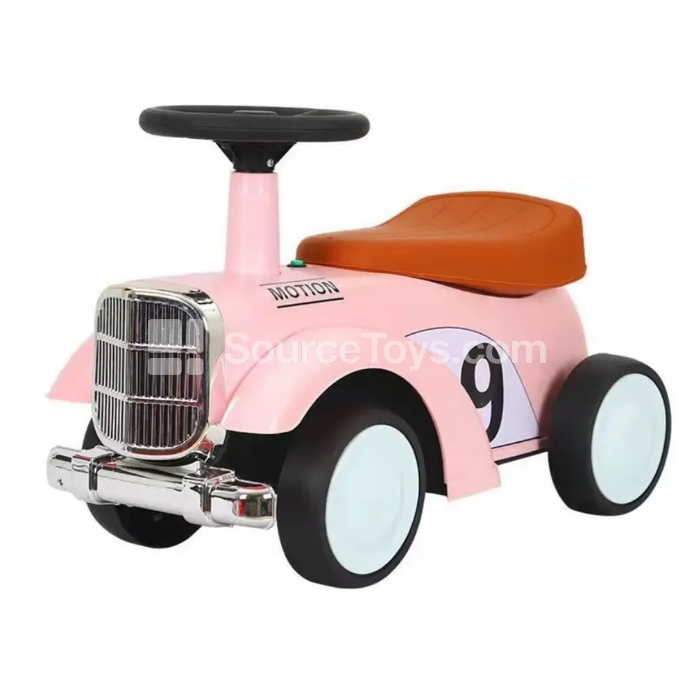 Vintage Ride-On Car for Kids (White, Blue, Pink) Vintage Ride-On Car for Kids (White, Blue, Pink)