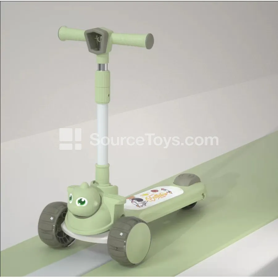 Cartoon Dinosaur Handlebar Light Scooter (Pink/Green/White) Cartoon Dinosaur Handlebar Light Scooter (Pink/Green/White)
