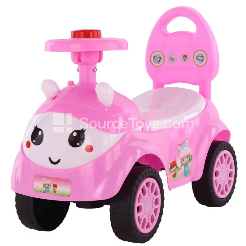 Cartoon Four-Wheel Backrest Scooter (Pink/Blue) Cartoon Four-Wheel Backrest Scooter (Pink/Blue)