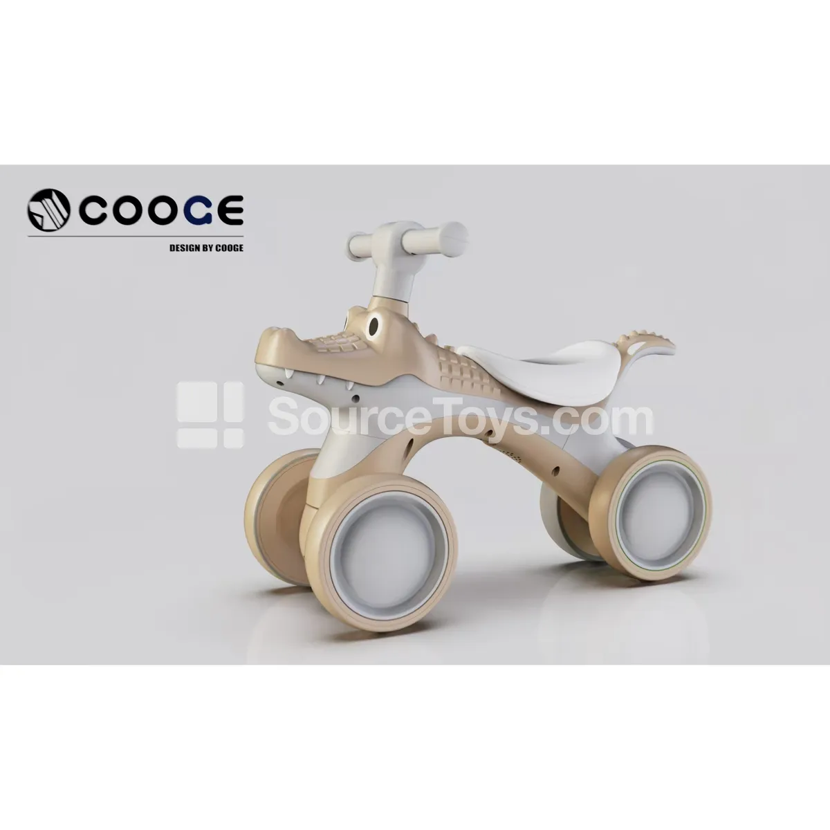 Cartoon Crocodile Ride-On Scooter (Green, Brown)