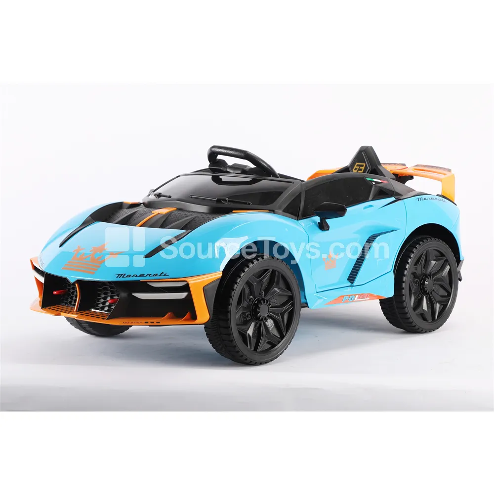 Electric Double-Door Sports Car Ride-On (Gray/White/Blue)