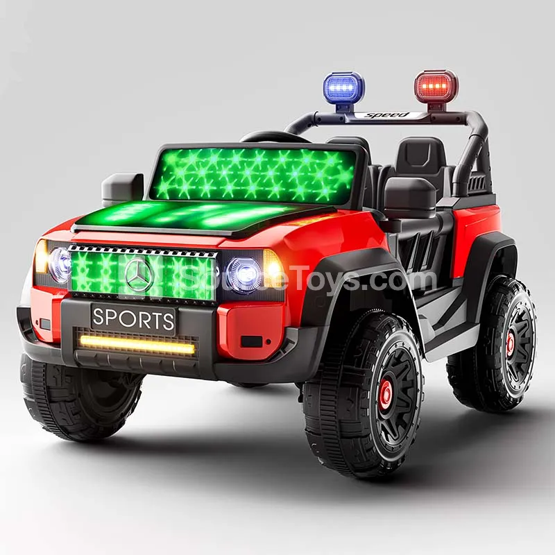 Electric Remote Control Ride-On Car with Dual Drive, Dual Doors, and Rocking Function (Red, Yellow, White, Blue)