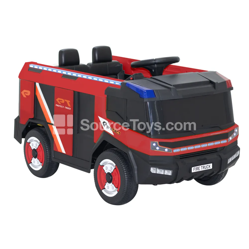 Electric Remote Control Fire Truck Ride-On (Yellow/Pink/Green/Red)