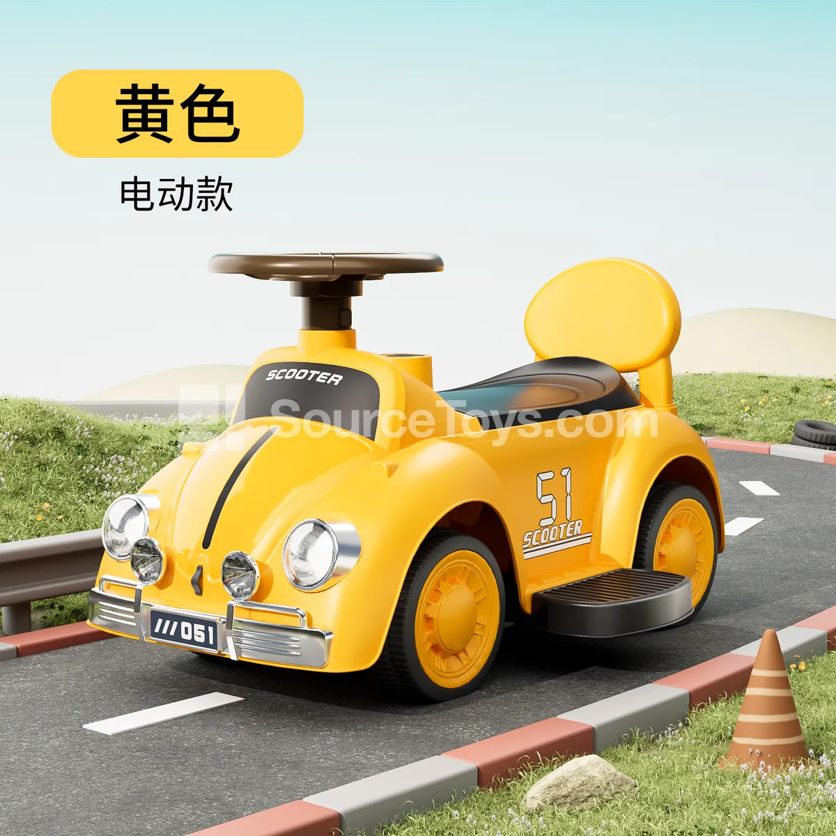 Electric Ride-on Scooter (Yellow, Red, Blue, Green, Black-Gold) Electric Ride-on Scooter (Yellow, Red, Blue, Green, Black-Gold)