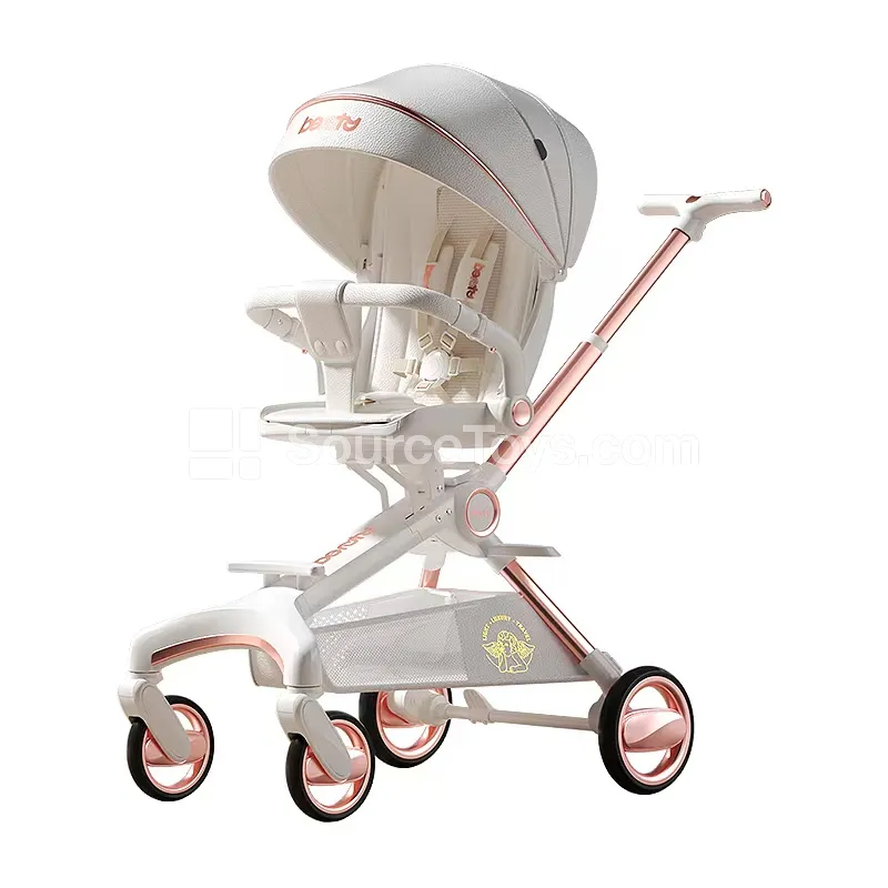 Space Cabin A8 Single-Push Handle Baby Stroller (White-Gold, Champagne Gold, Sage Green, Black-Gold)