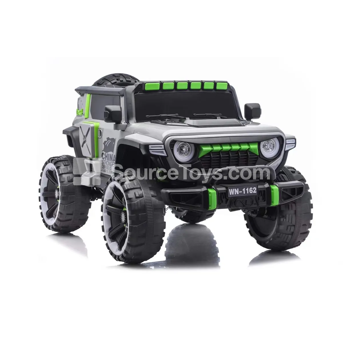 Electric Remote Control 4WD Off-road Ride-on with One-Key Brake (Red, Grey, White)