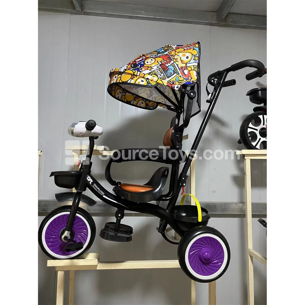Tricycle with Push Handle and Canopy (Red-Blue, Yellow Duck) Tricycle with Push Handle and Canopy (Red-Blue, Yellow Duck)