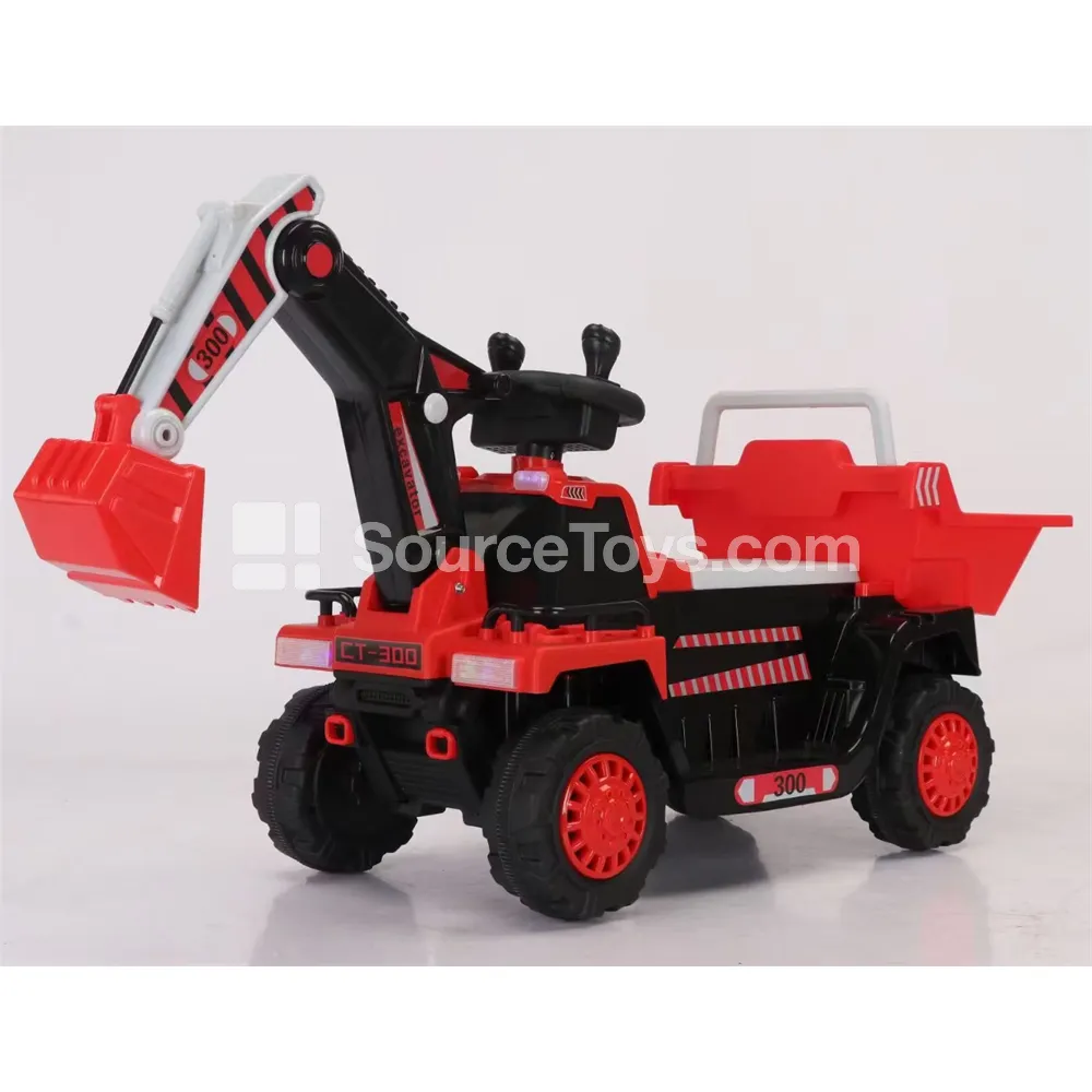 Electric Ride-On Excavator with Walking & Manual Dig Functions (Red/Orange/Blue) Electric Ride-On Excavator with Walking & Manual Dig Functions (Red/Orange/Blue)
