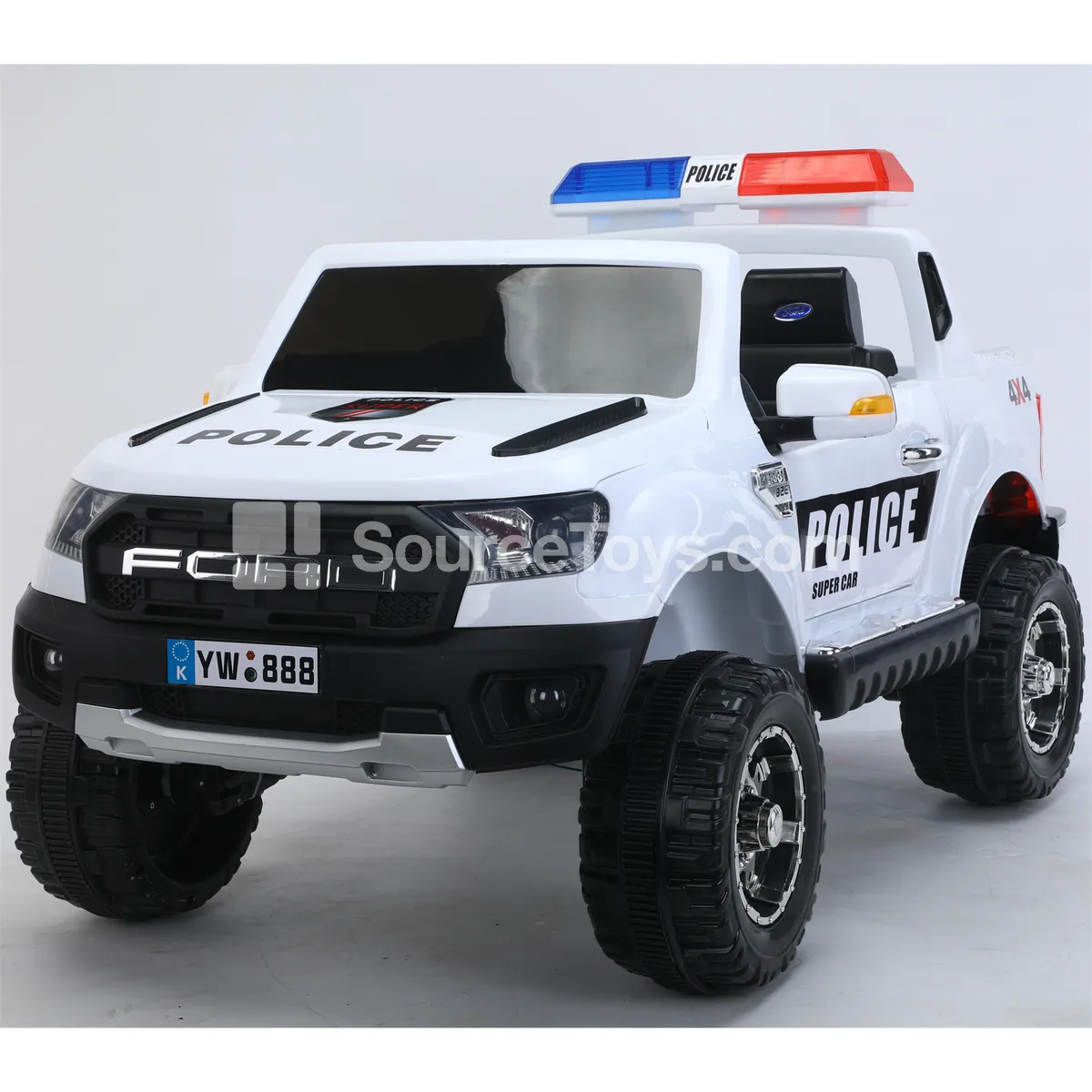 Electric Remote Control Ride-On Car with 4WD, 3 Doors & Police Lights (Red, White, Blue) Electric Remote Control Ride-On Car with 4WD, 3 Doors & Police Lights (Red, White, Blue)