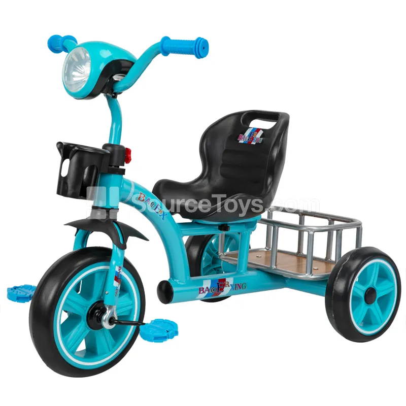 Kids Pedal Tricycle with Light (Red, Blue, Yellow)
