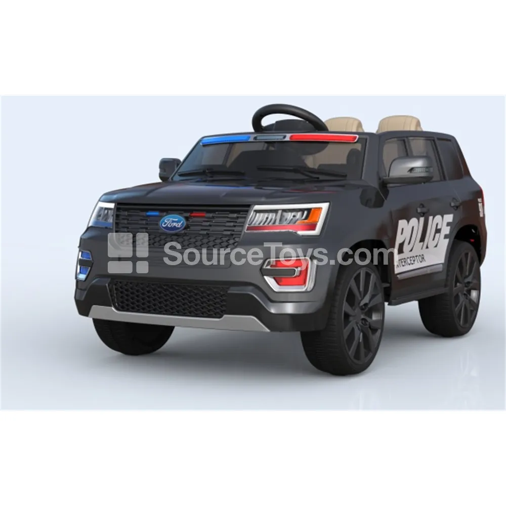 Electric Remote Control Dual-Drive Police Car Ride-On with Flashing Lights (White, Black) Electric Remote Control Dual-Drive Police Car Ride-On with Flashing Lights (White, Black)