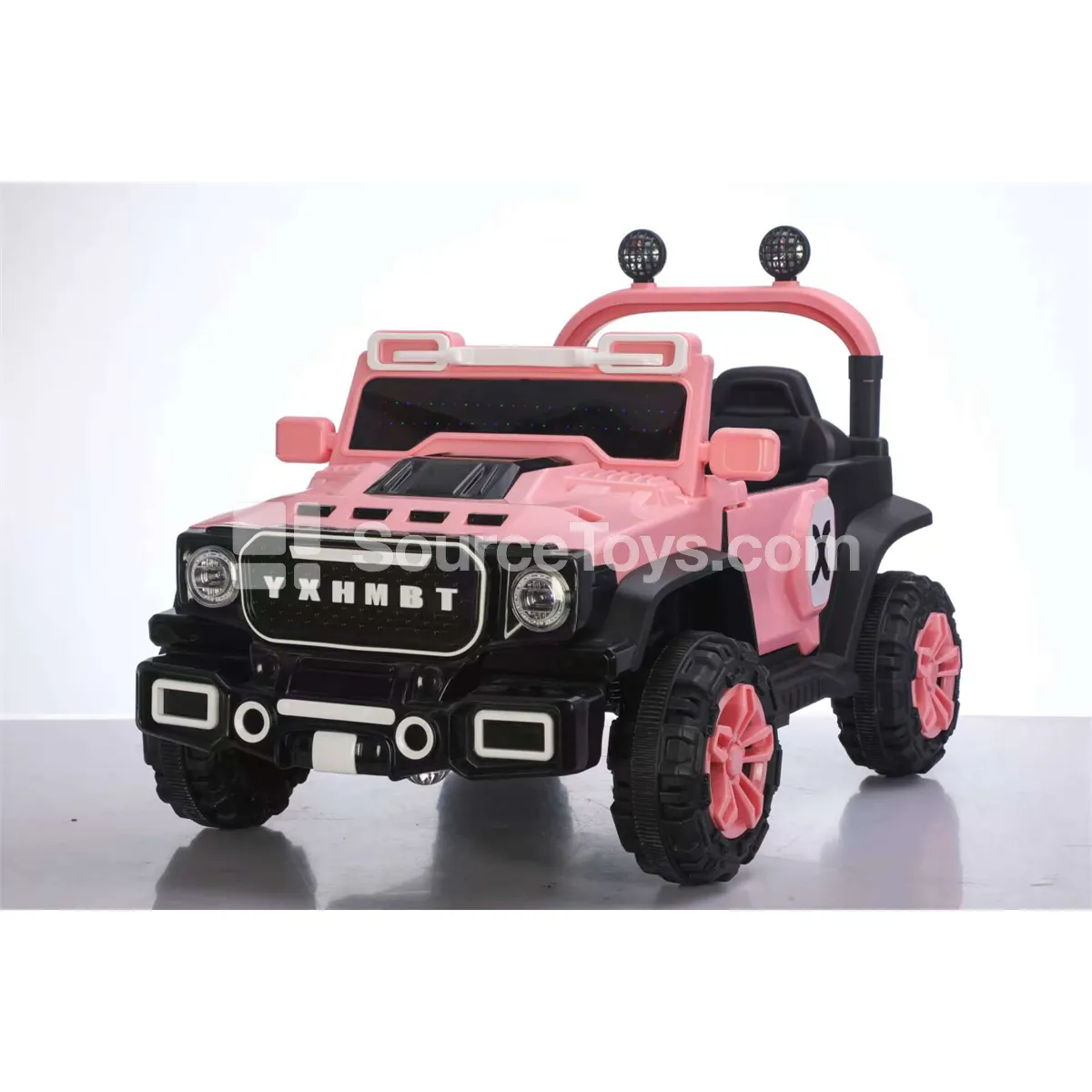 Electric Remote Control 2-Door 4WD Off-Road Ride-On (Pink/Off-White/Gray)
