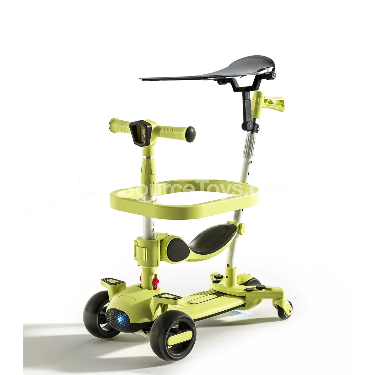 Kids Scooter with Canopy, Push Handle, Full Enclosure Seat Green Kids Scooter with Canopy, Push Handle, Full Enclosure Seat Green