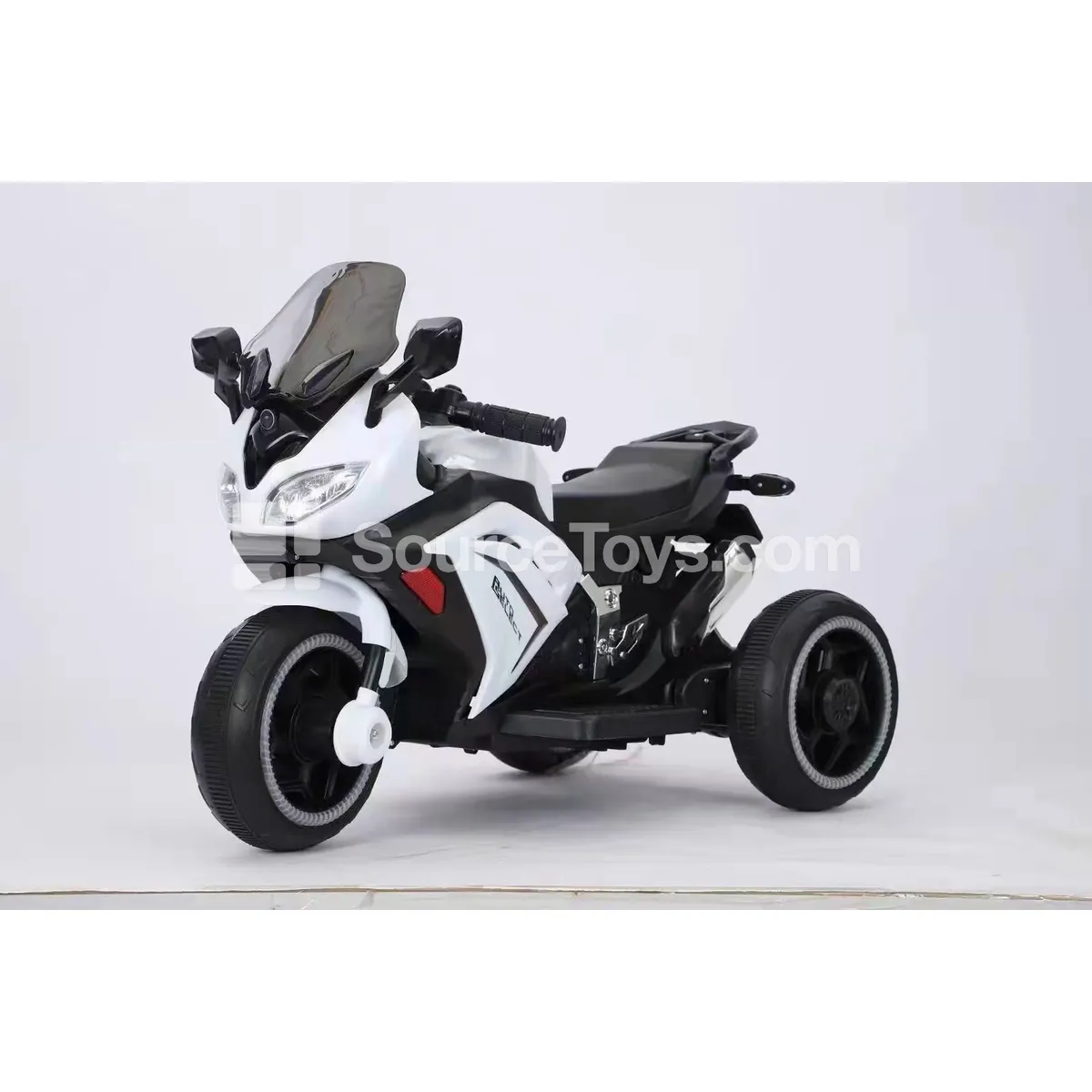 Electric Ride-On Tricycle Motorcycle (Red, White, Blue)