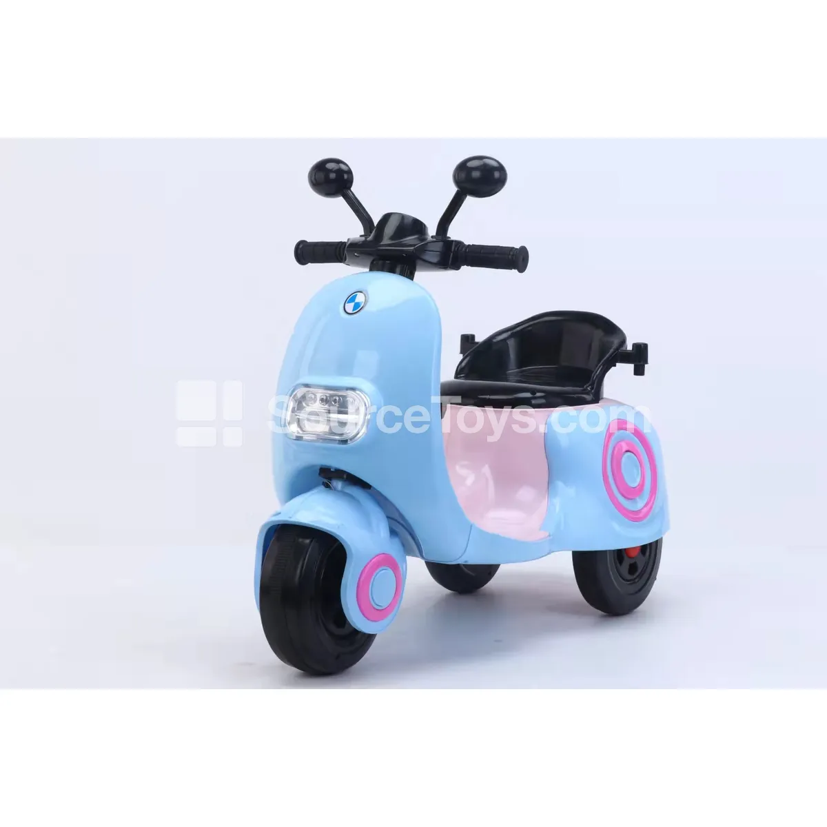 Electric Ride-On Tricycle Motorcycle (Red, White, Blue, Pink)