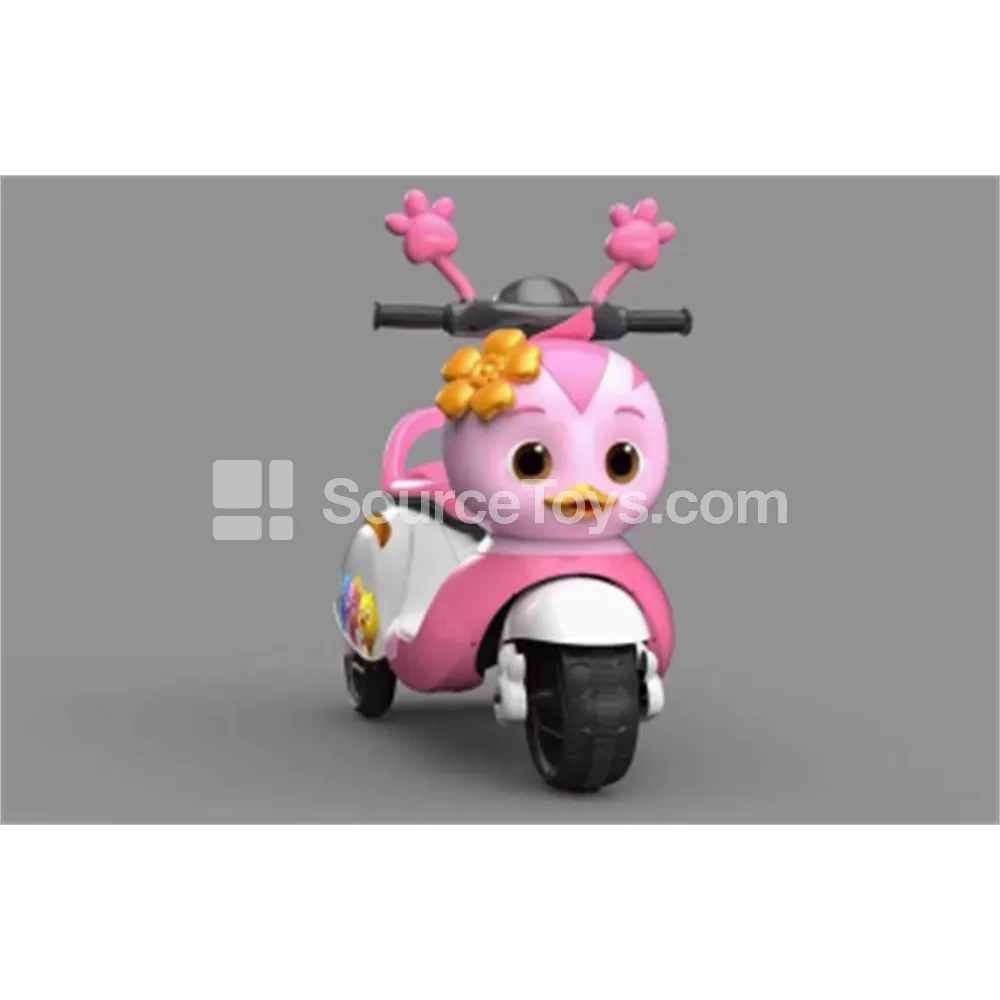 Cartoon Chick Electric Ride-On Tricycle (Blue, Pink, Orange)