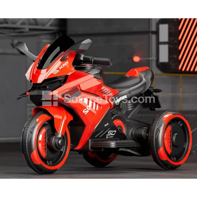 Electric Ride-On Tricycle Motorcycle (Red, Green, Orange, Silver)