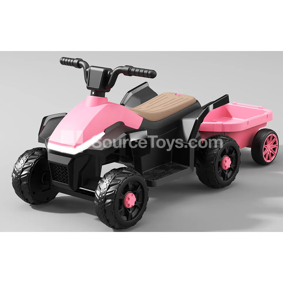 Electric Beach Truck Ride-On with Dump Bed (Red, Orange, Pink, Green)