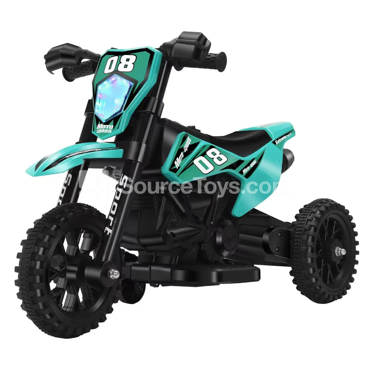 Electric 3-Wheel Ride-On Motorcycle (White/Red/Green) Electric 3-Wheel Ride-On Motorcycle (White/Red/Green)