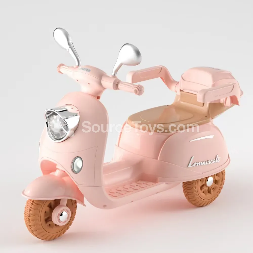 Electric Ride-On Tricycle Motorcycle (Green, Pink)