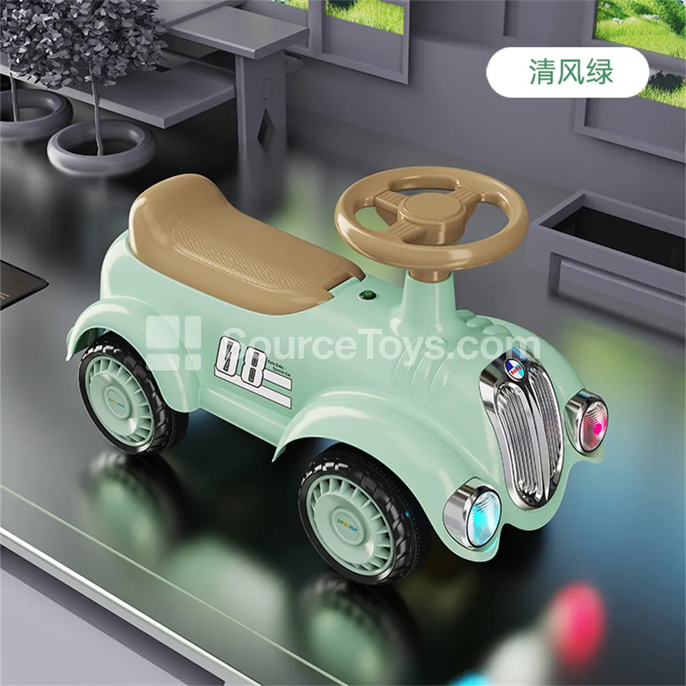 Ride-on Scooter with Music & Lights (White/Green/Yellow/Pink/Red)