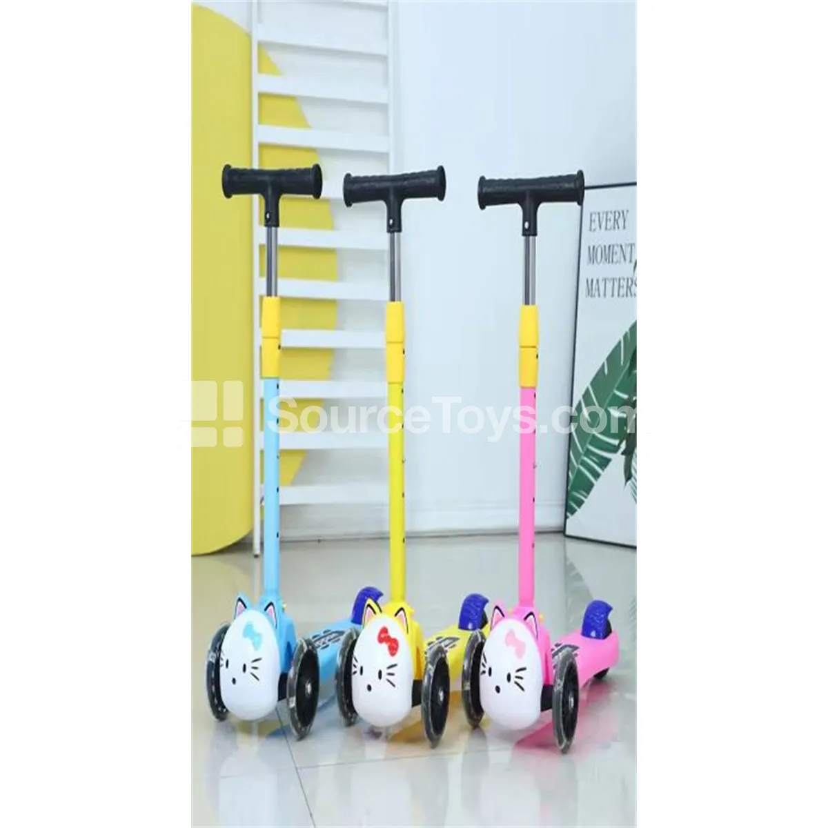 Scooter Blue, Pink, Yellow Scooter Blue, Pink, Yellow