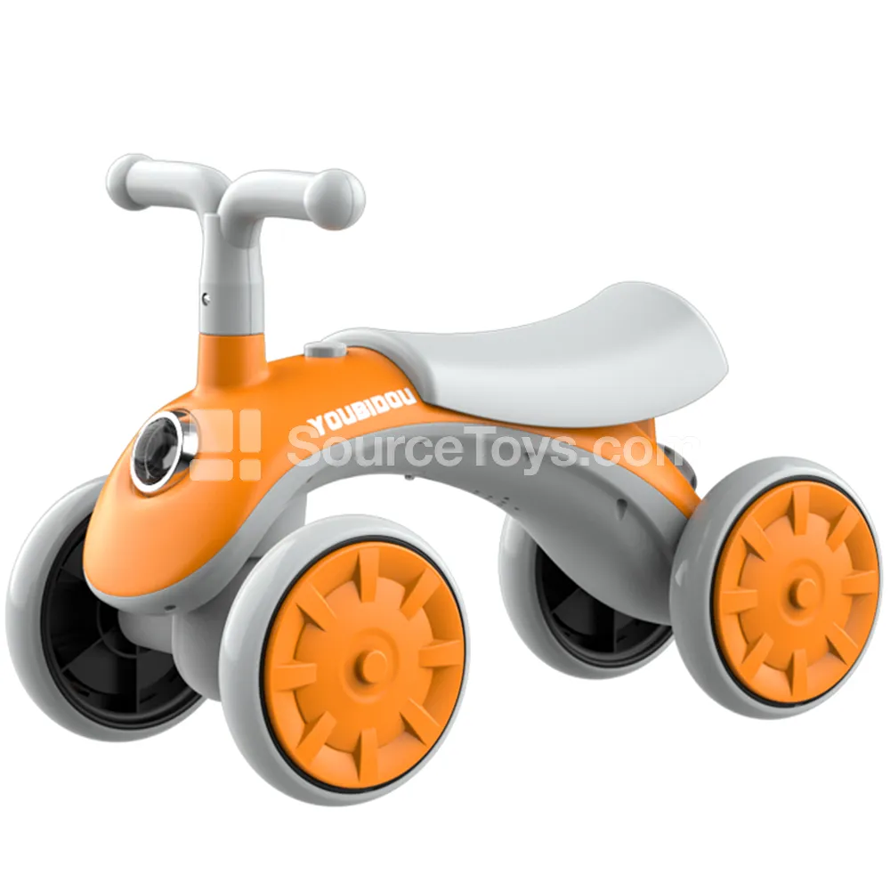 Four-Wheel Ride-On Scooter (Sky Blue, Light Blue, Orange, Chinese Red)