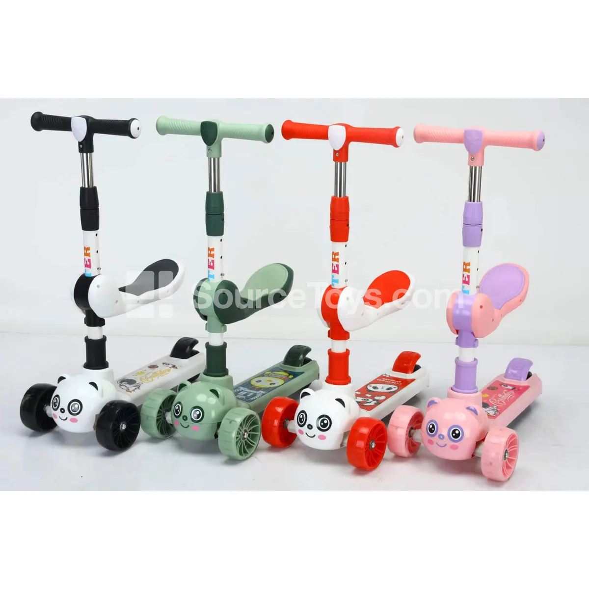 Cartoon Scooter with Seat (Red, Pink, Green, White) Cartoon Scooter with Seat (Red, Pink, Green, White)