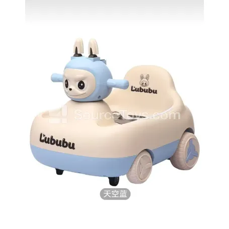 Cartoon Electric Twist Car with Push Handle (Gray, Pink, Macaron Blue) Cartoon Electric Twist Car with Push Handle (Gray, Pink, Macaron Blue)