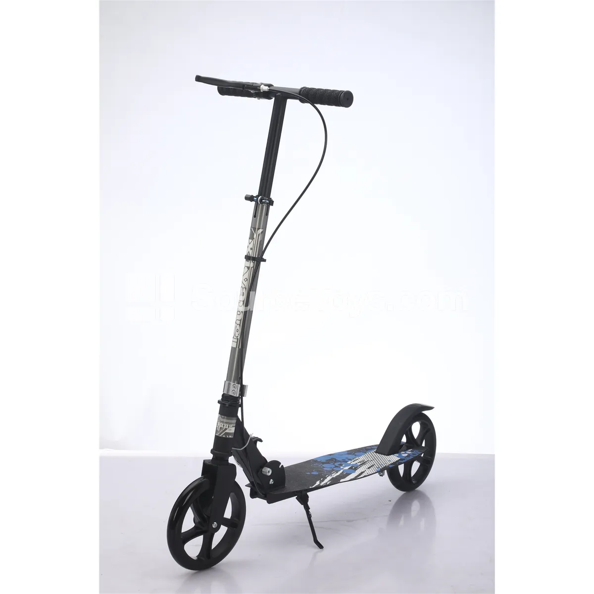 Kids Scooter with Footrest and Handbrake (Matte Black, White Card) Kids Scooter with Footrest and Handbrake (Matte Black, White Card)