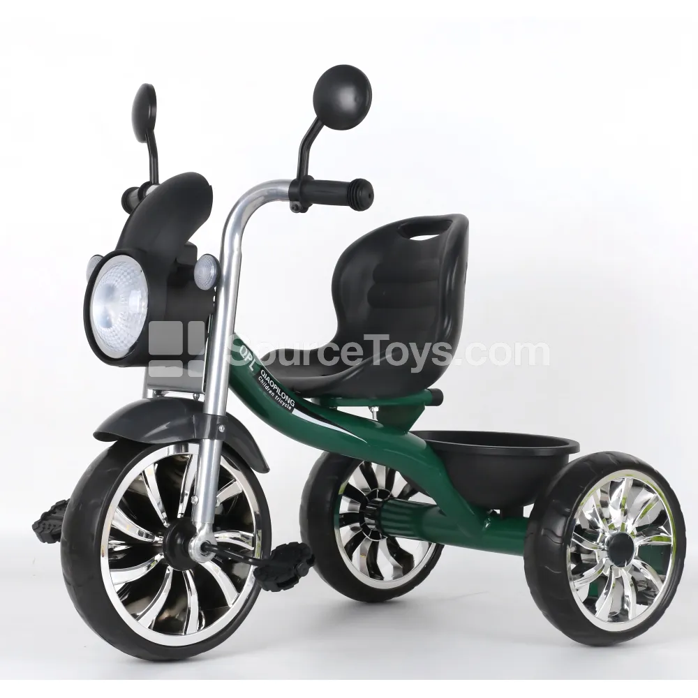 Vintage Motorcycle Tricycle for Kids with Trailer