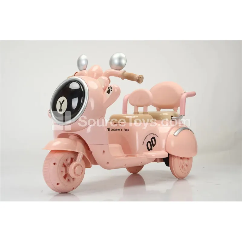 Electric 2-Seat Tricycle Motorcycle (Gray, Pink) Electric 2-Seat Tricycle Motorcycle (Gray, Pink)