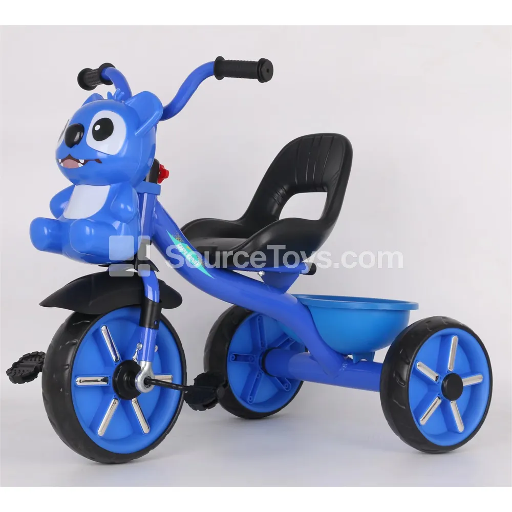 Cartoon Alien Kids Tricycle with Wagon (Blue, Green, Brown)