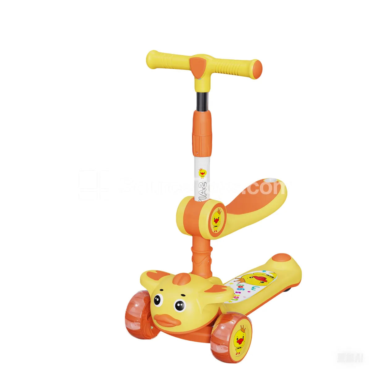 Ride-On Scooter with Music & Lights, Seat, Yellow/Pink/Blue Ride-On Scooter with Music & Lights, Seat, Yellow/Pink/Blue