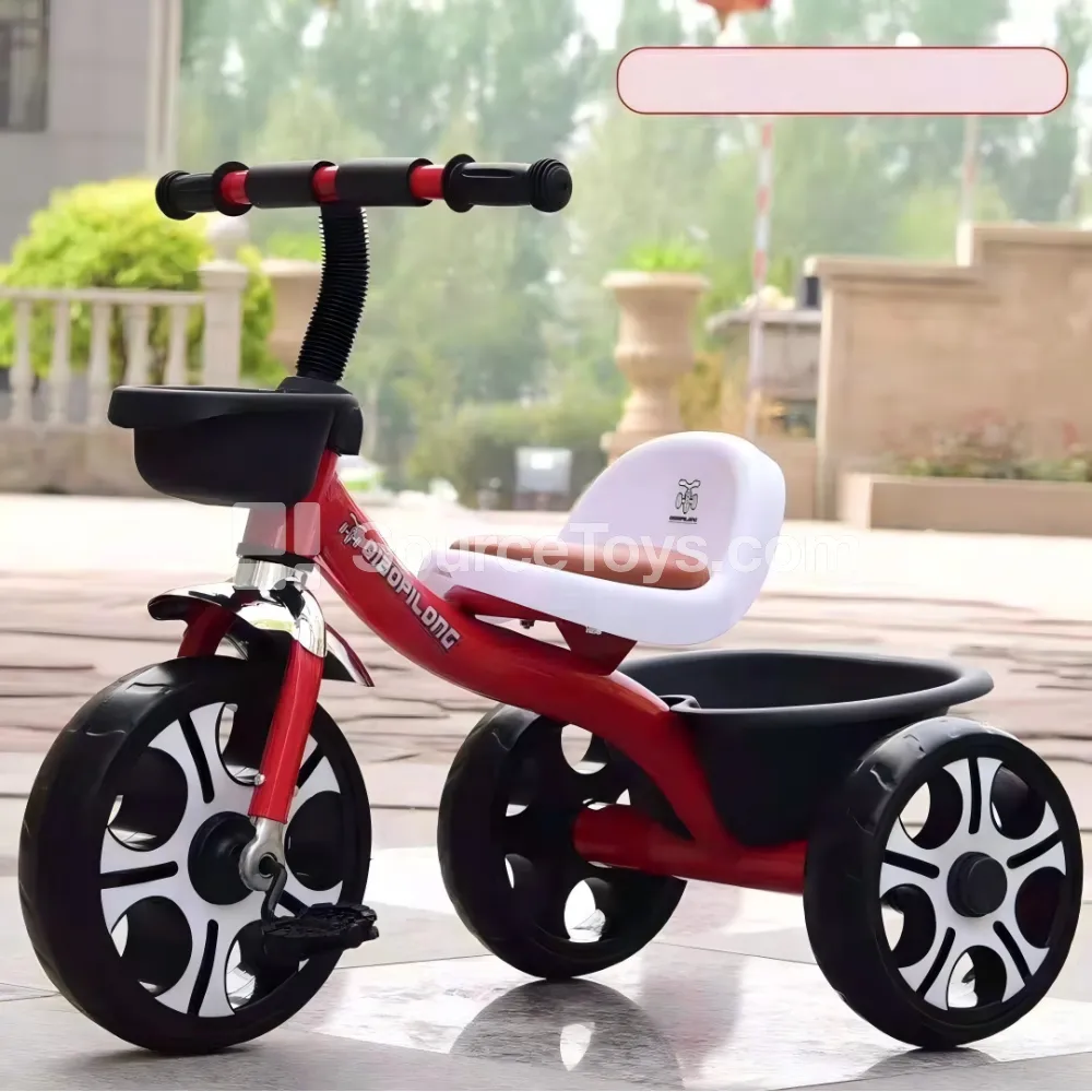 Kids Tricycle with Trailer (Red, Blue, Pink, Orange)