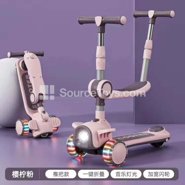 Airplane Seat Scooter with Flashing Wheels (White/Pink/Green) Airplane Seat Scooter with Flashing Wheels (White/Pink/Green)