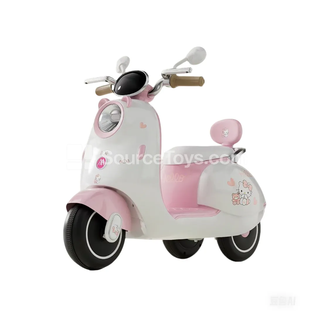Electric Single-Drive Backrest Tricycle Motorcycle  Cream/Pink/Green