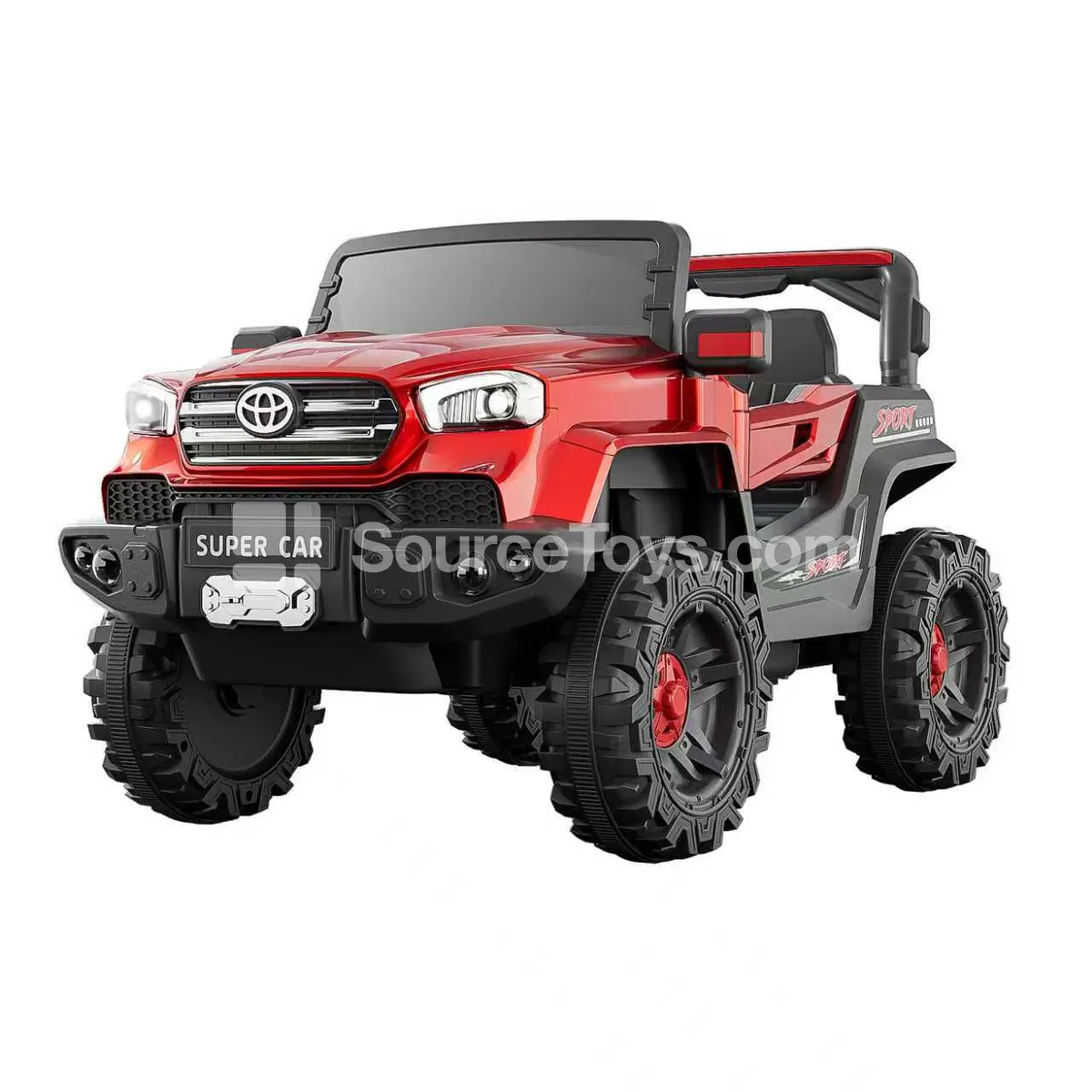 Electric Remote Control 2-Door Rocking Off-Road Ride-On Car (Red, White)