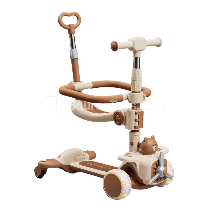 Cartoon Bear Airplane Scooter with Fenced Seat Cartoon Bear Airplane Scooter with Fenced Seat