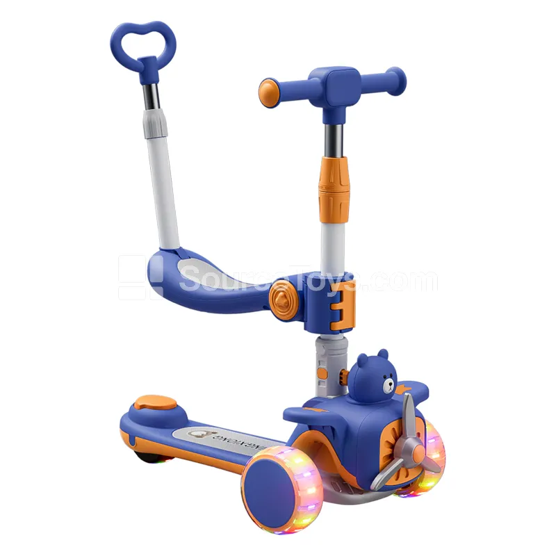 Cartoon Bear Airplane Scooter with Push Handle Seat Cartoon Bear Airplane Scooter with Push Handle Seat