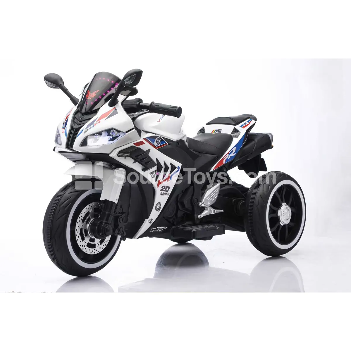 Electric Ride-On Tricycle Motorcycle (Red, Black, Pink, White)