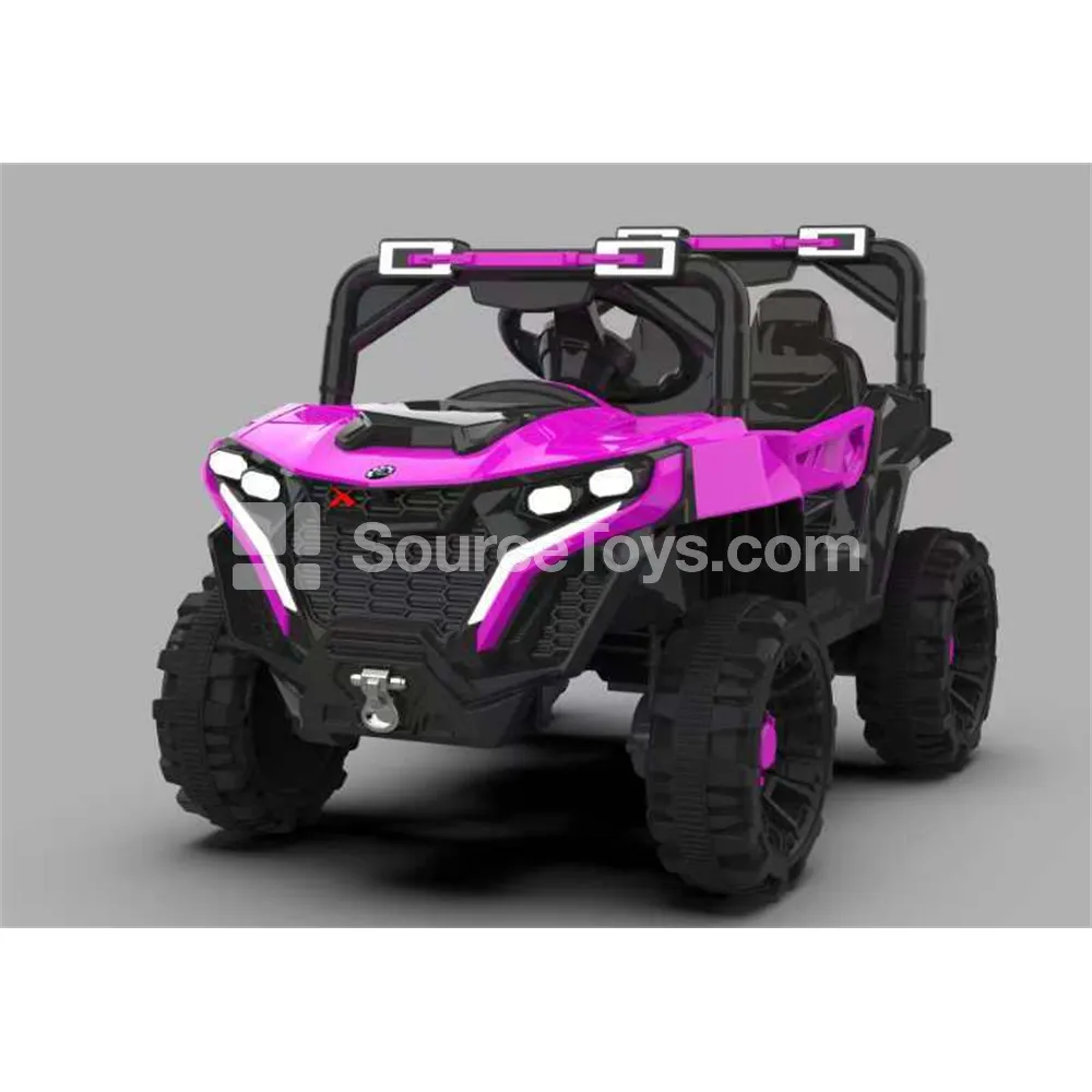 Electric Remote Control Off-Road Ride-On with Dual Battery Dual Drive and Swing (Red, Yellow, Purple)